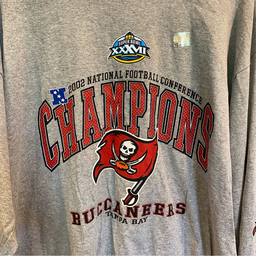 NWOT Vintage 2002 Gray Tampa Bay Buccaneers Champions Long Sleeve Shirt - Picture 2 of 8